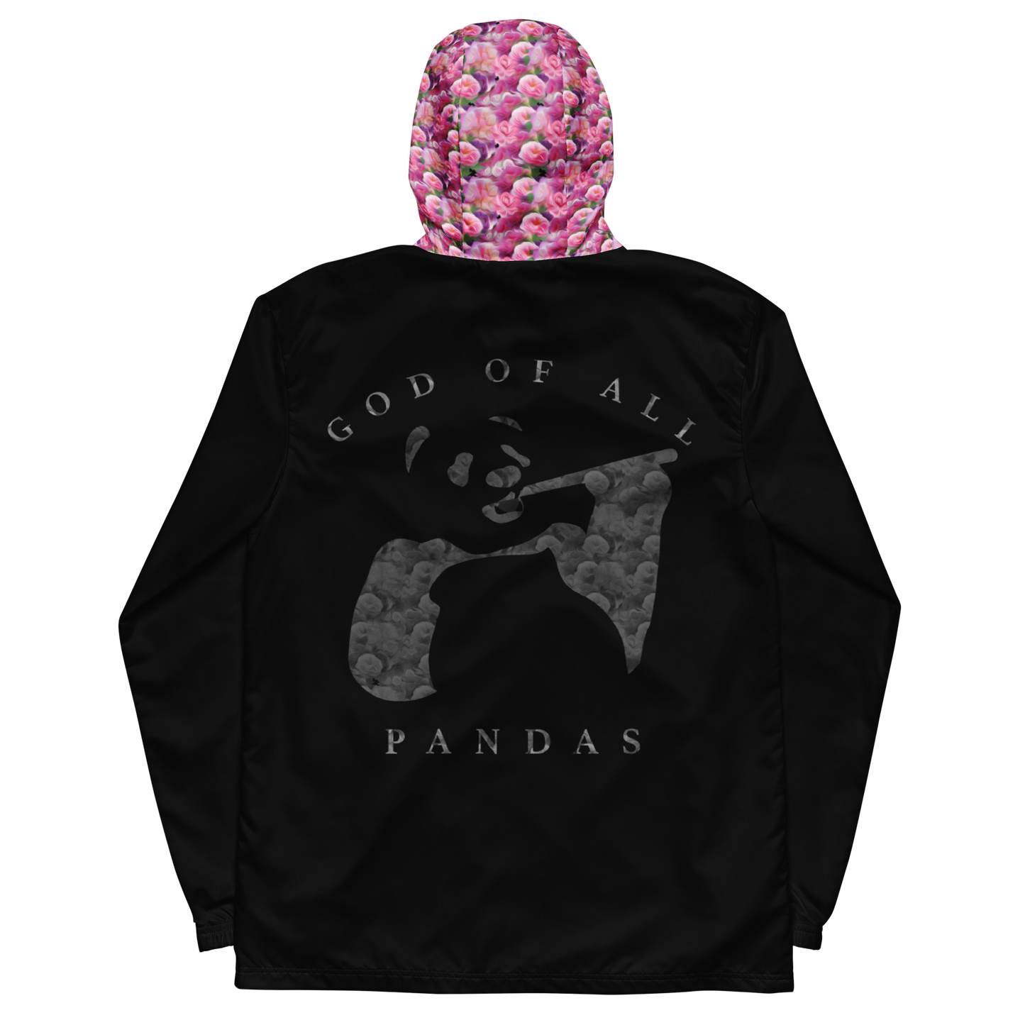 God of All Pandas Black on Black Windbreaker