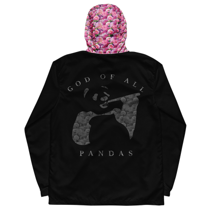 God of All Pandas Black on Black Windbreaker