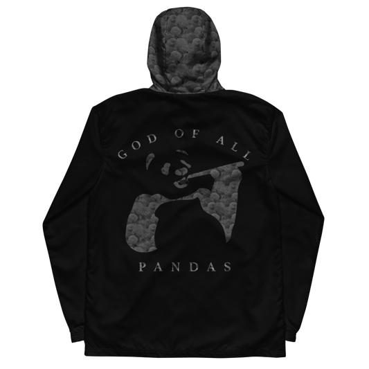 God of All Pandas Black on Black Windbreaker