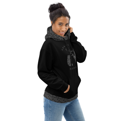 Black on Black God of All Pandas Unisex Hoodie