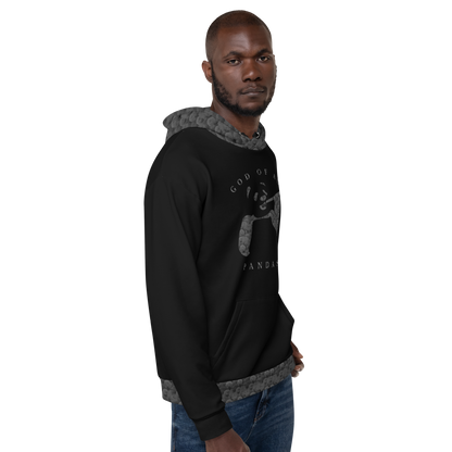 Black on Black God of All Pandas Unisex Hoodie