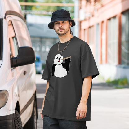 God of All Pandas Oversized faded t-shirt