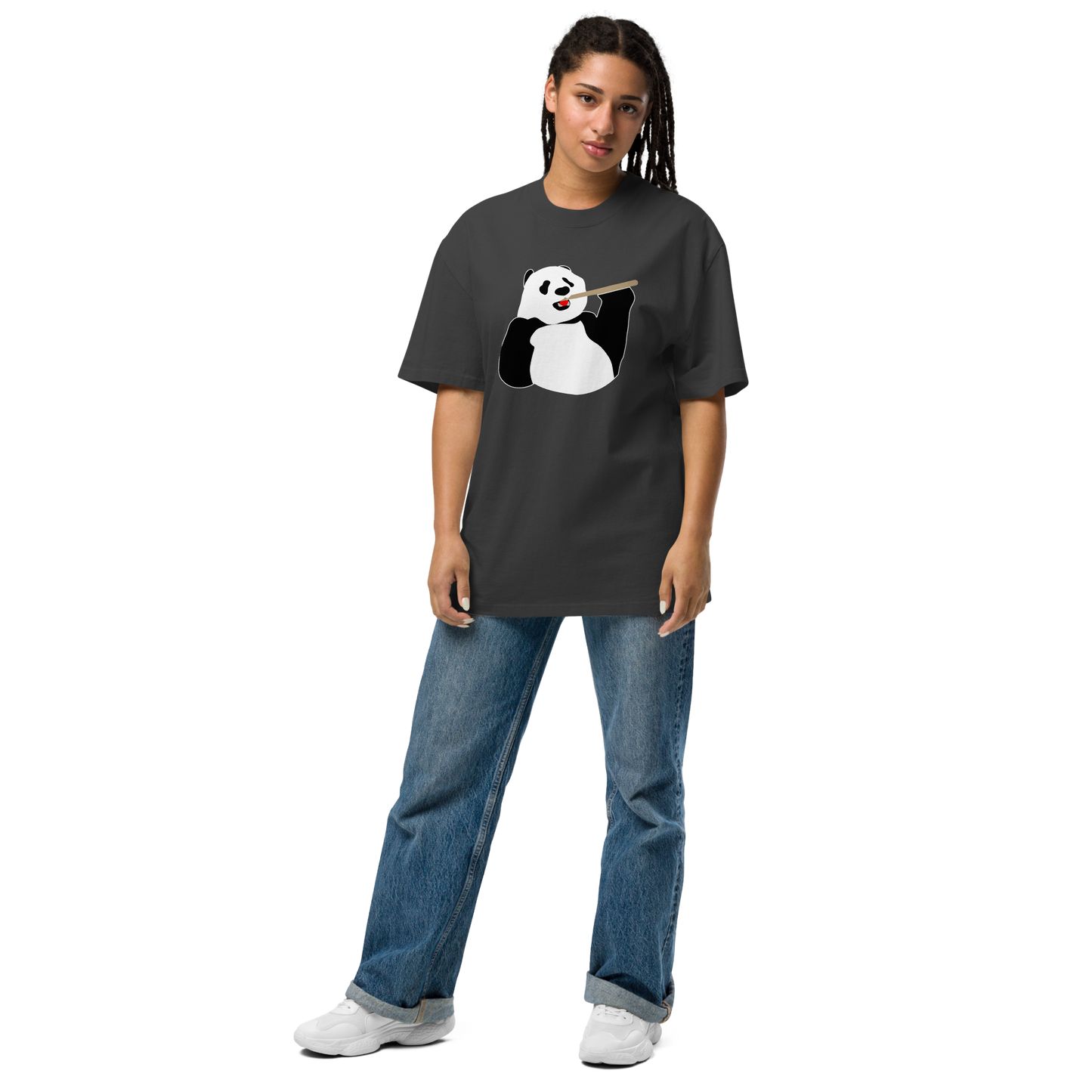 God of All Pandas Oversized faded t-shirt