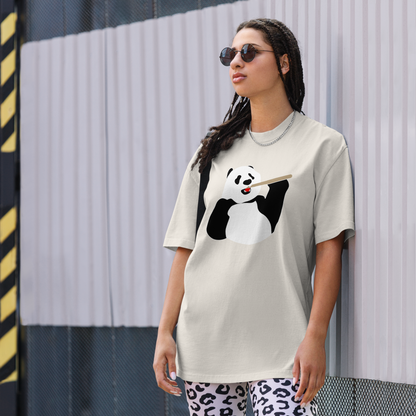 God of All Pandas Oversized faded t-shirt