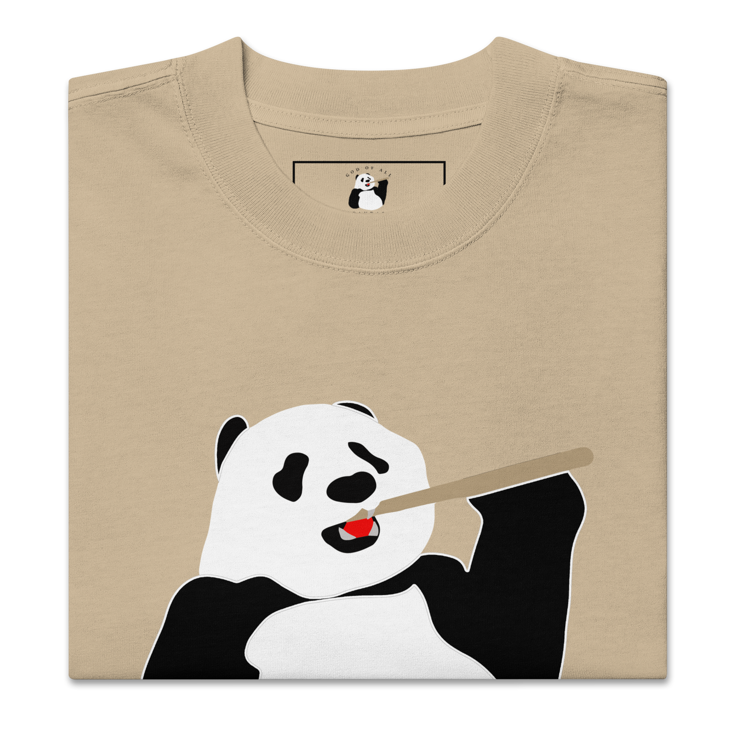 God of All Pandas Oversized faded t-shirt