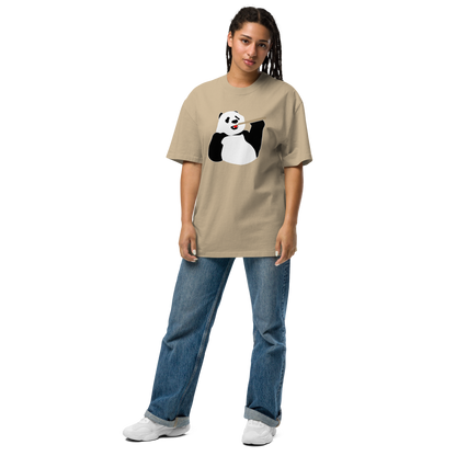 God of All Pandas Oversized faded t-shirt