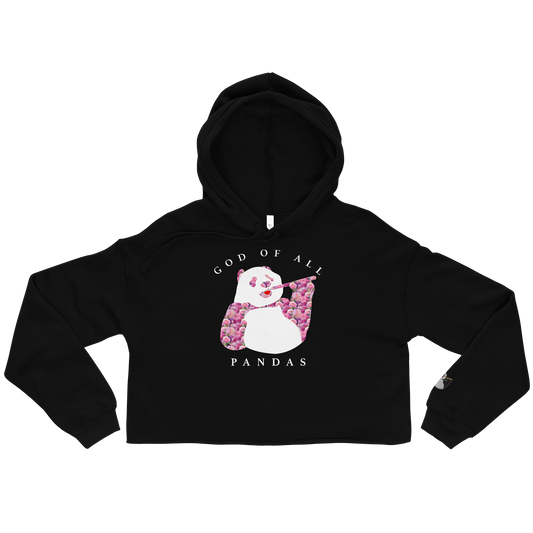 God of All Pandas Women Crop Hoodie